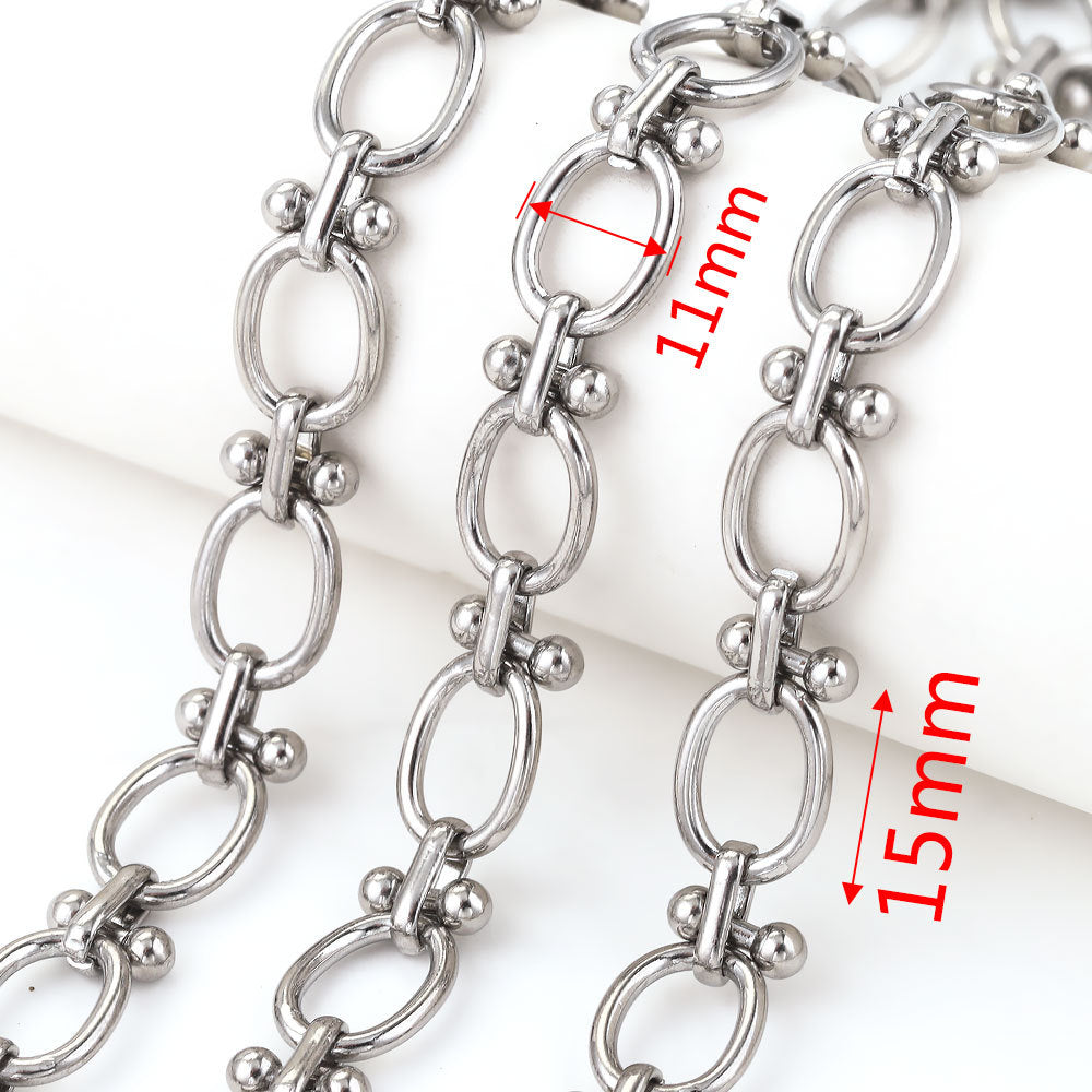 Wholesale 5 rolls - 500 cm various styles of stainless steel punk chain